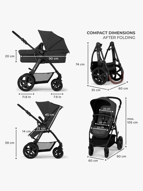 Kinderkraft MOOV CT 3-in-1 Mink Pro Kombivogn, Black