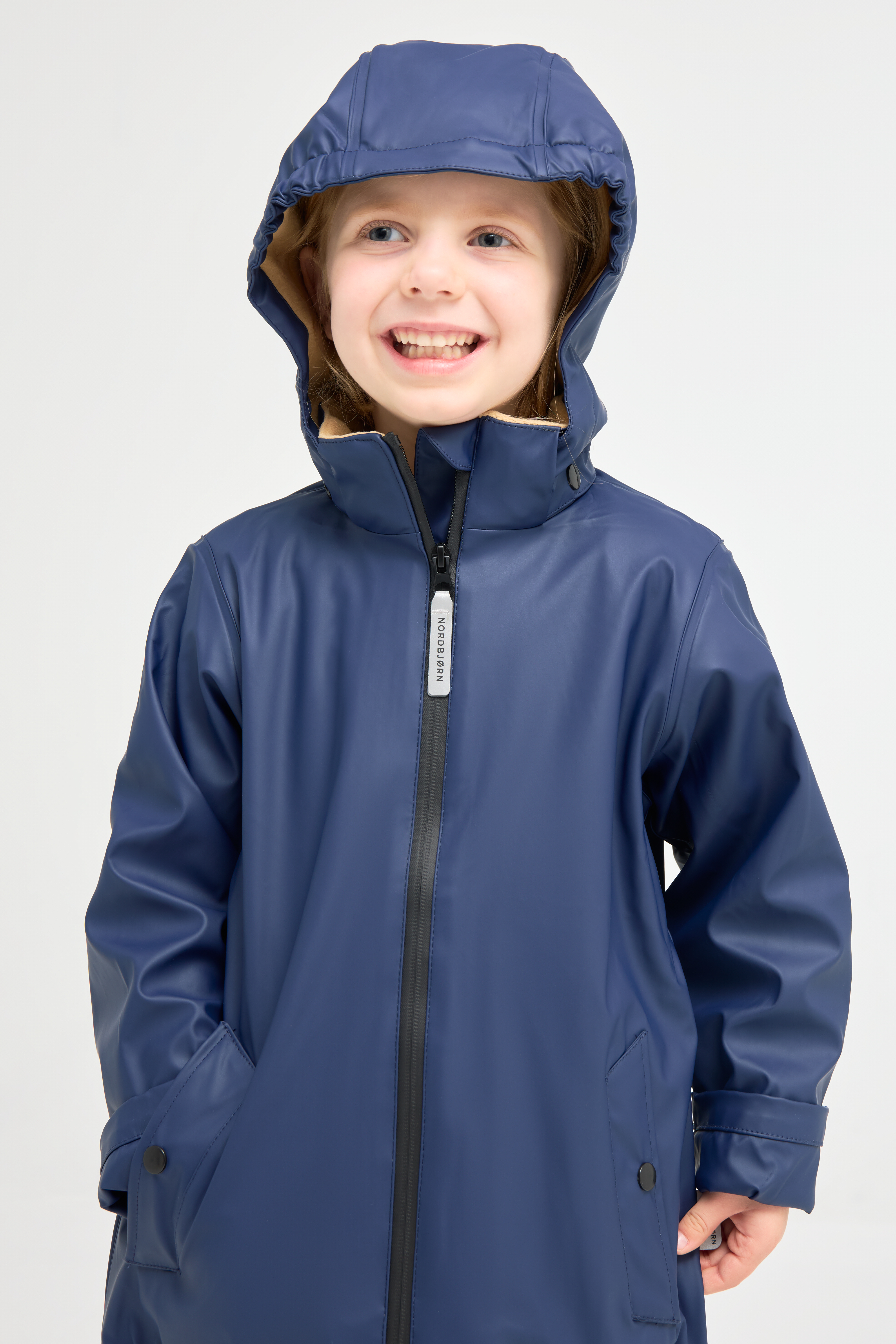 Nordbjørn Marstrand Foret Regnjakke, Peacoat Navy, 110-116, Regntøj børn