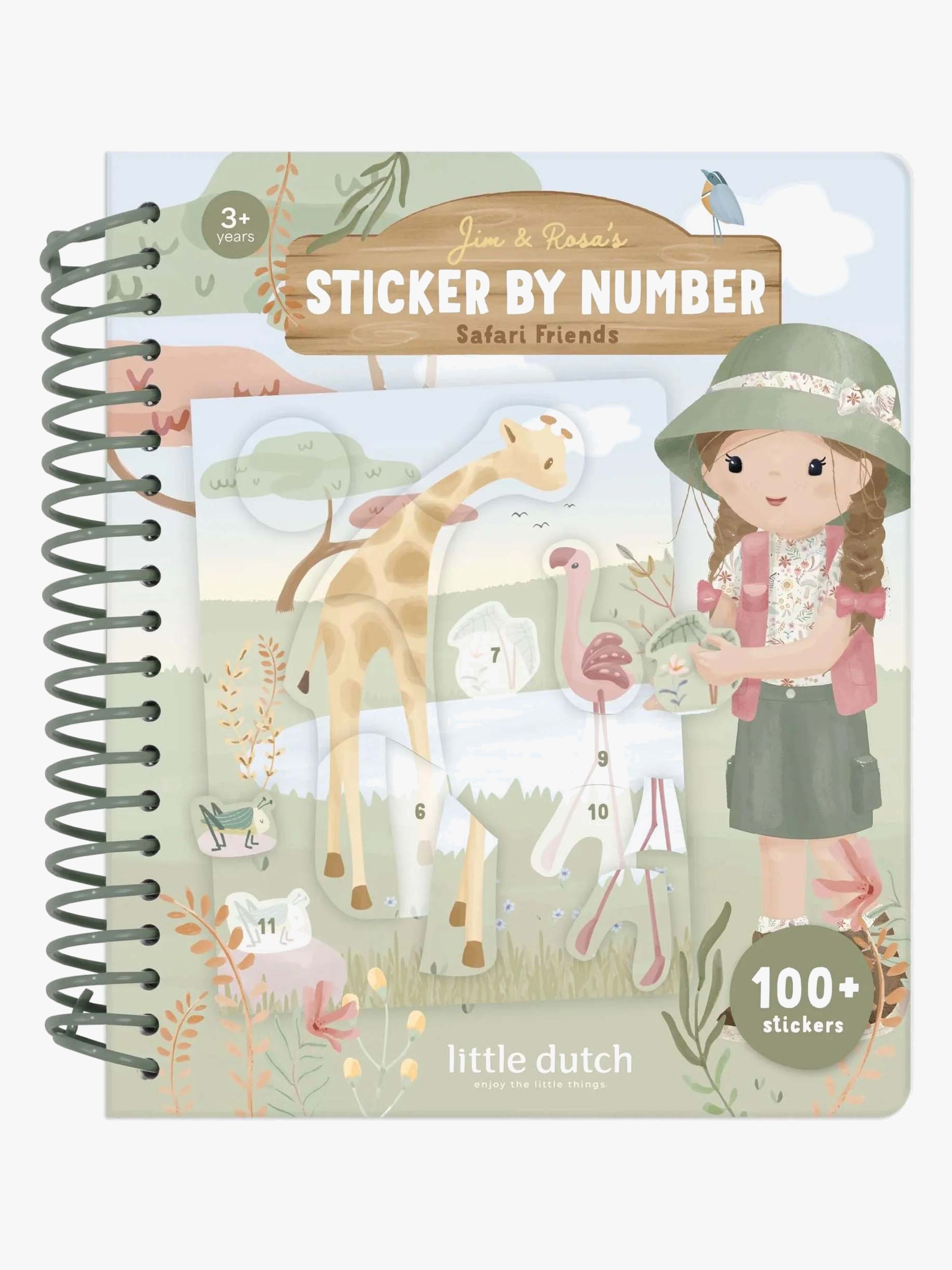Little Dutch Safari Friends Klistermærkebog Rosa