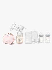 Beemoo CARE Single Elektrisk Brystpumpe inkl. Modermælksposer & Modermælksflaske 180 ml 2-pak