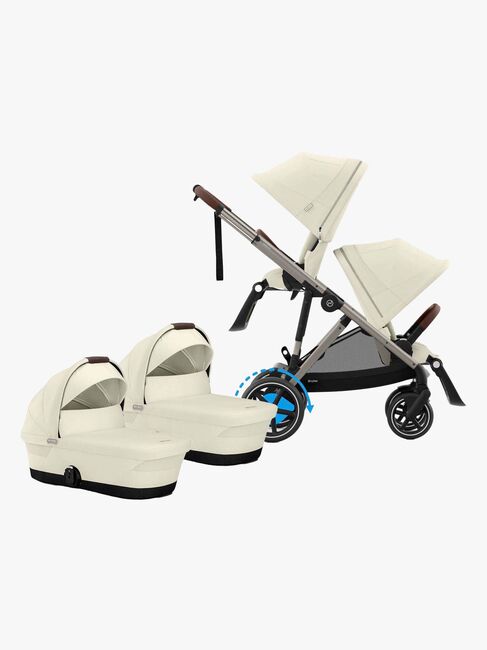 Cybex e-Gazelle S Tvillingevogn, Seashelle Beige/Taupe
