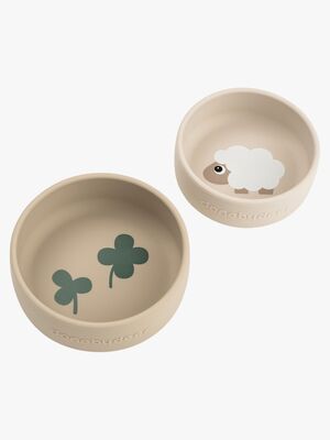 Done By Deer Sheepy Silikone Skål 2-pak, Sand