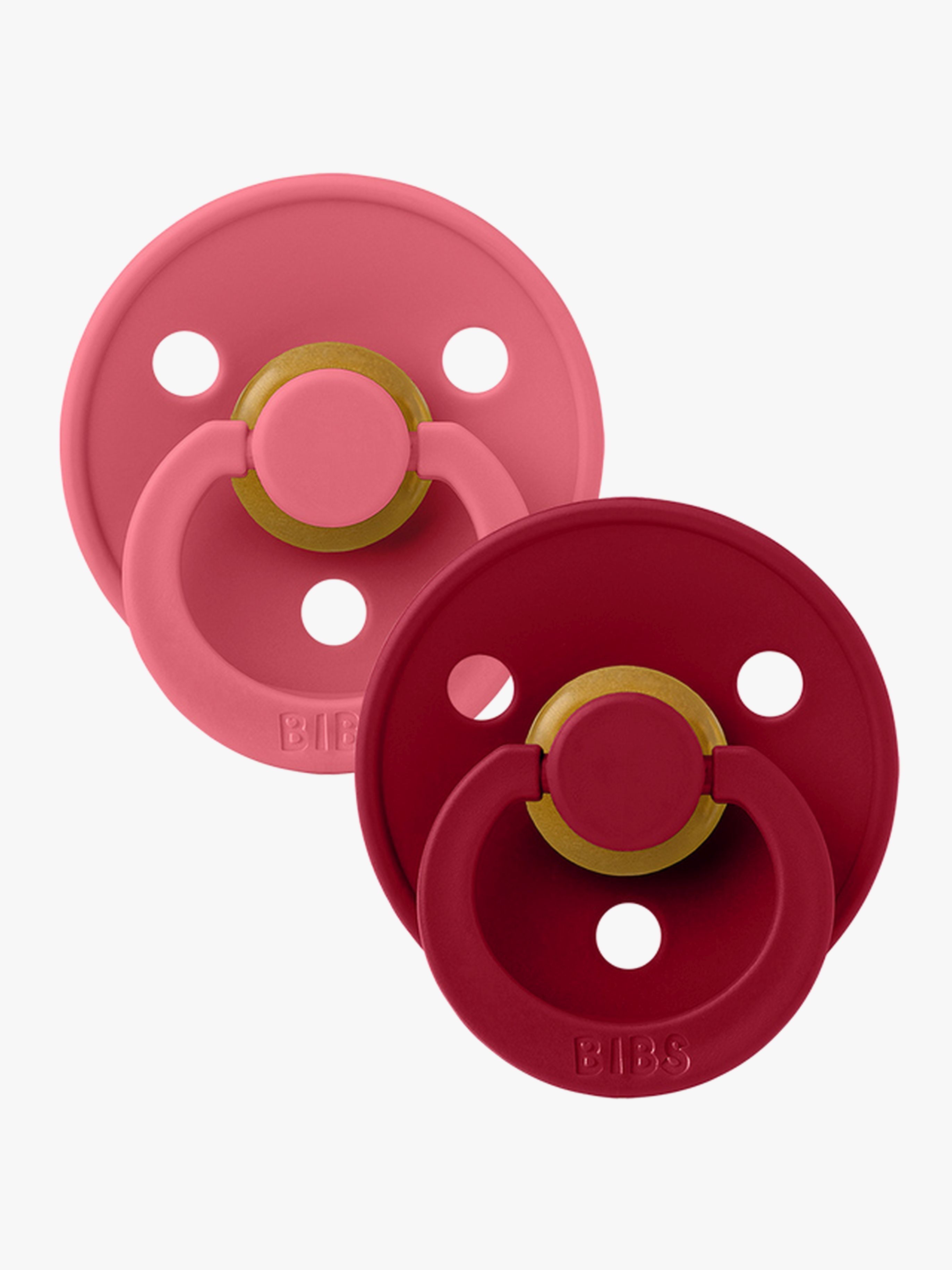 BIBS Colour Sut 2-Pak Latex Rund, Coral/Ruby, 2
