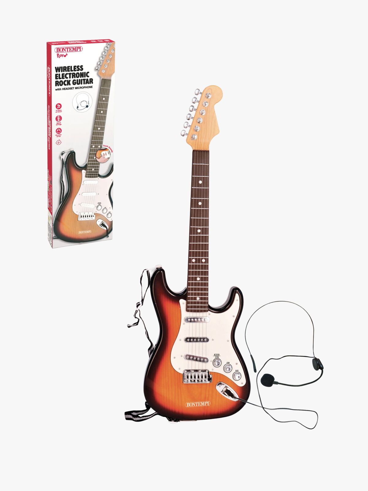 Bontempi Trådløs Elektrisk Guitar med Headsetmikrofon Rock