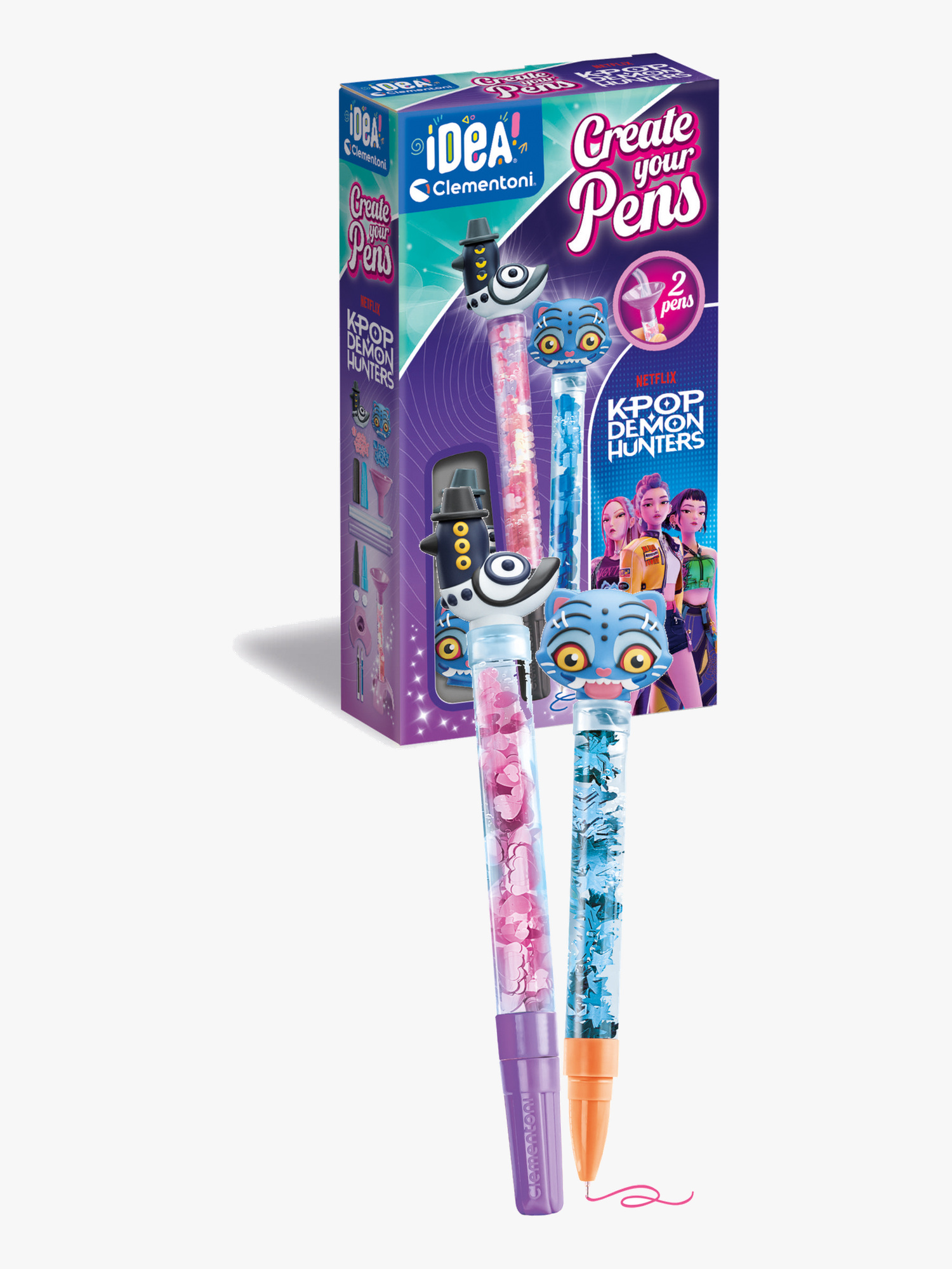 Clementoni Idea! K-Pop Demon Hunters Create Your Pens Penne Sussy og Derpy