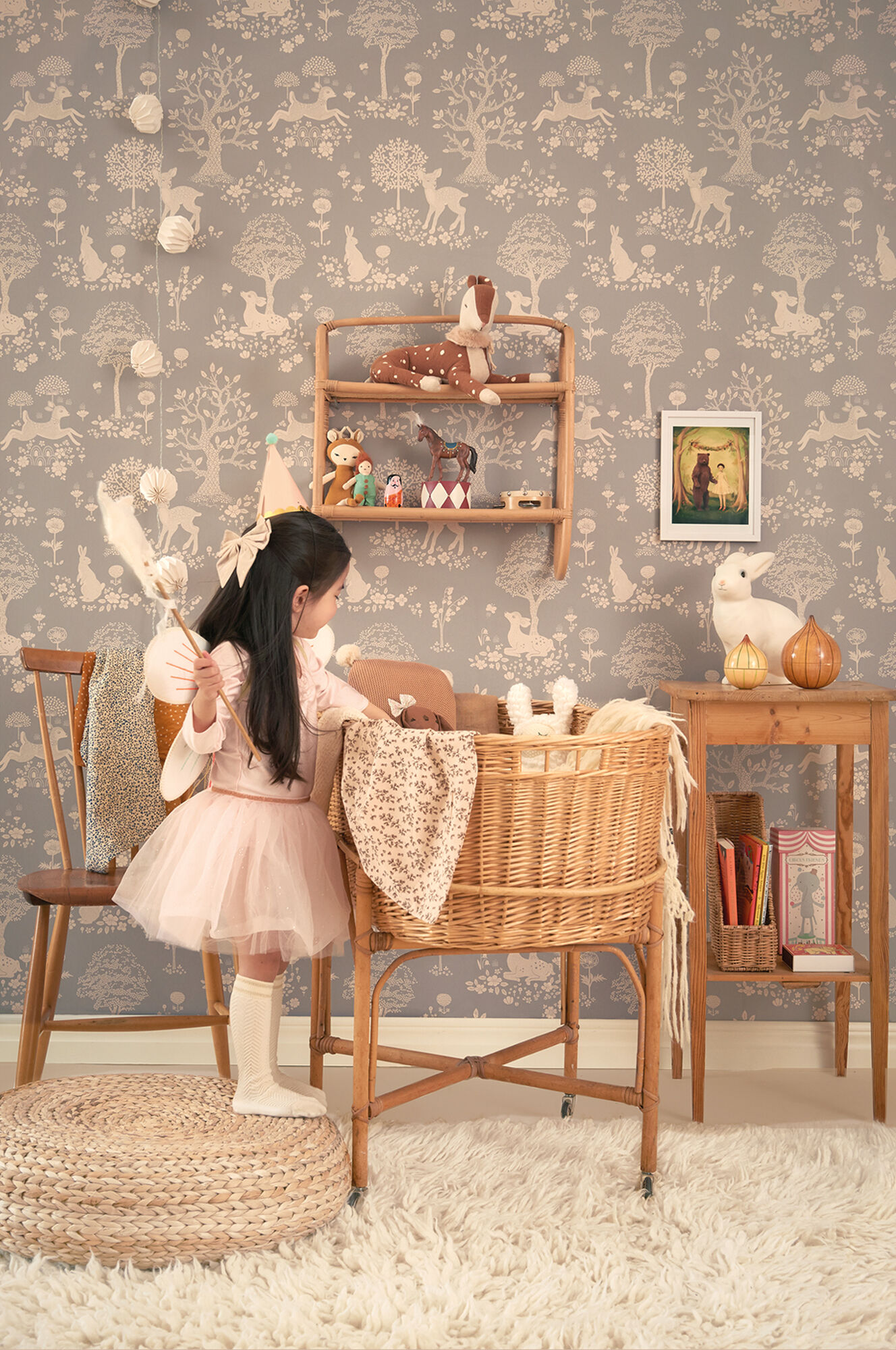 Majvillan Tapet Summer Fields, Dusty Blue