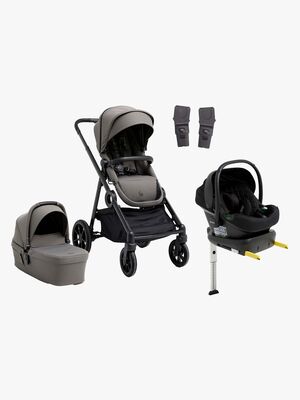 Beemoo Pro Multi 2 Duovogn inkl. Route i-Size Autostol Baby & Base, Mocha Grey/Black Stone
