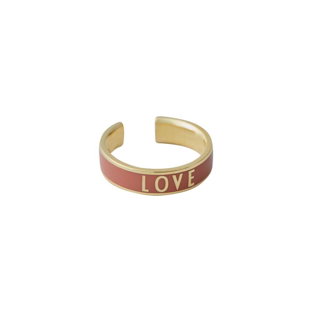 Køb Design Letters Ring Love, Ash Lyserød | Jollyroom