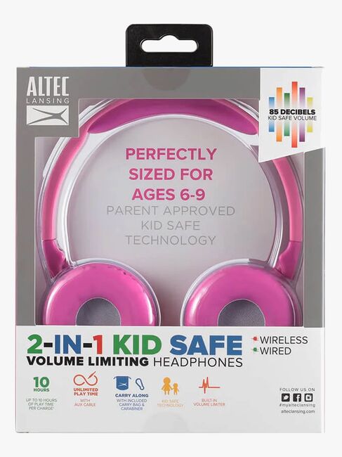 Altec Lansing Høretelefoner Trådløse 2-i-1, Pink