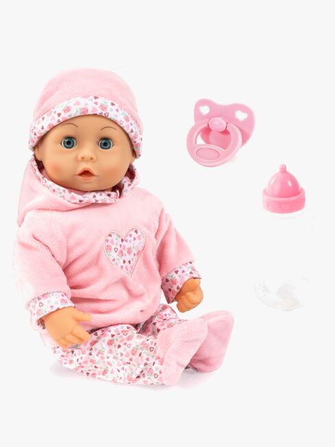 Bayer Design First Words  Interaktiv Dukke 38cm, Pink Blomster