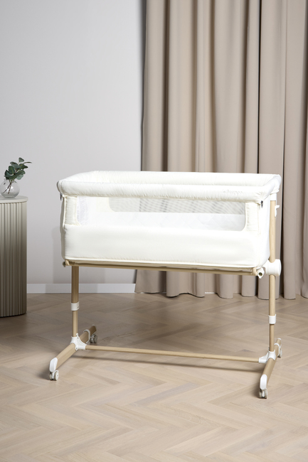 Beemoo CARE Calm Bedside Crib, Nature/White