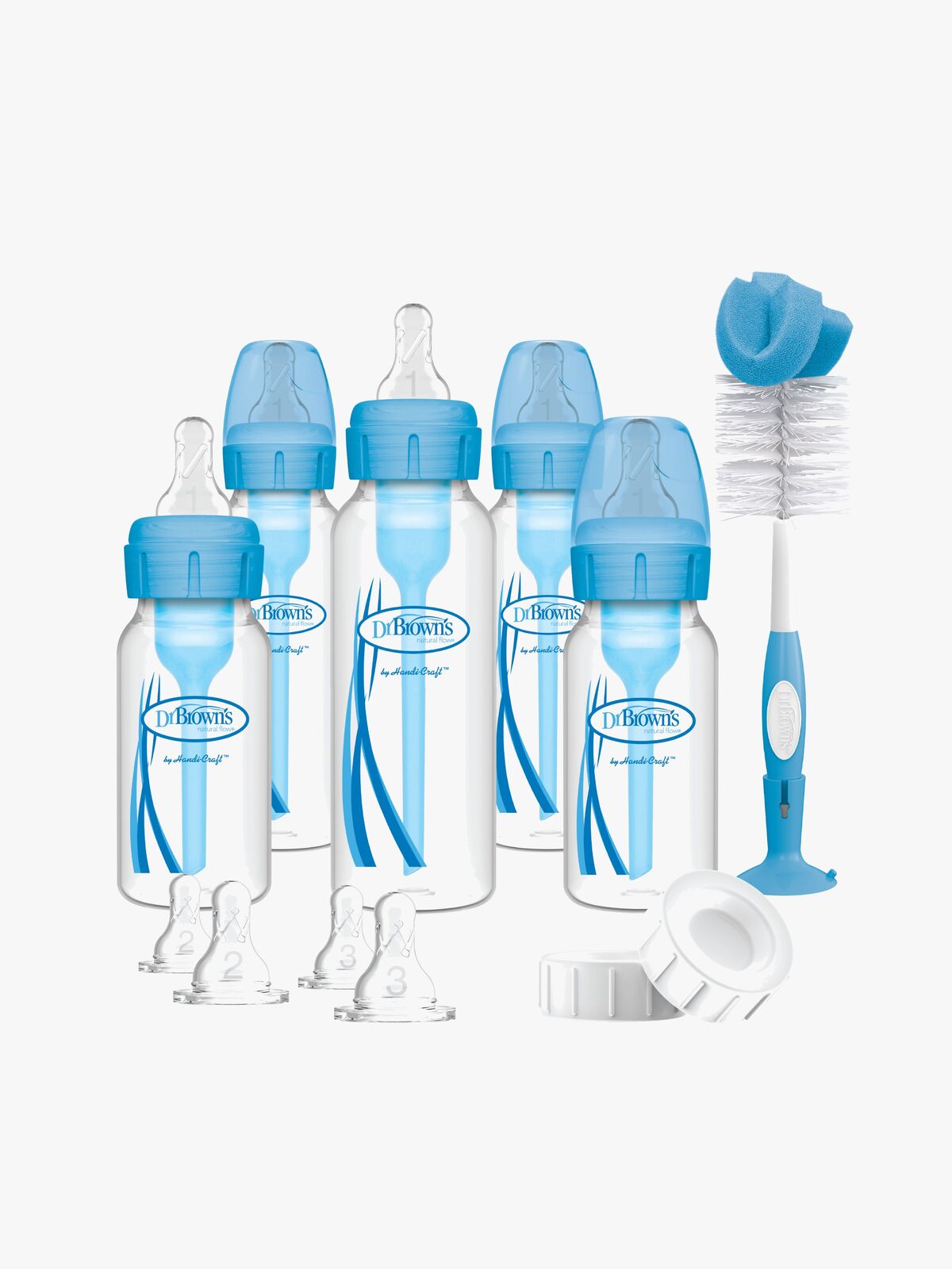 Dr. Brown NarrowNeck Options Gavesæt + Sutteflaskesæt, Blå