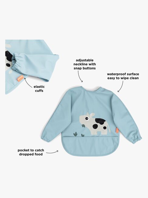 Done By Deer Tiny Farm  Langærmet Hagesmæk med Lomme, Blue