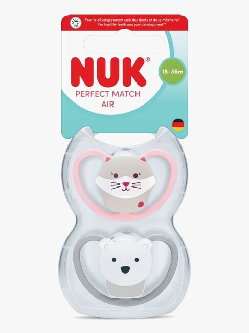 NUK Perfect Match Air Sut 2-pak Str. 3, Cat/Polarbear