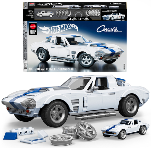 Mattel Brick Shop Hot Wheels Elite Series Brick Shop Hot Wheels Byggesæt Corvette Grand Sport 918 Dele