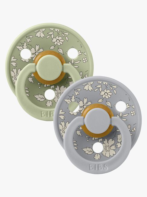 BIBS x Liberty Colour Sut 2-Pak Latex Str. 2 Rund, Capel/Sage Mix