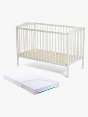 JLY MAJA Dream Basic Tremmeseng med BabyMatex Carpathia Madras 60x120 cm, Hvid