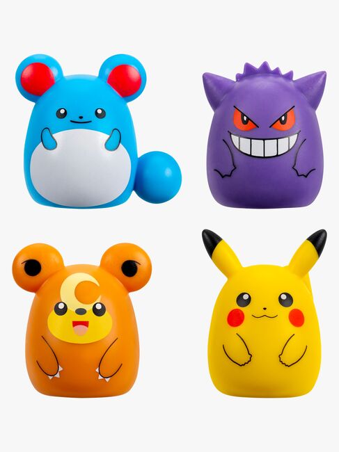 Squishmallows Squishalongs Pokémon Figursæt Pikachu, Gengar, Teddiursa & Marill 4-pak