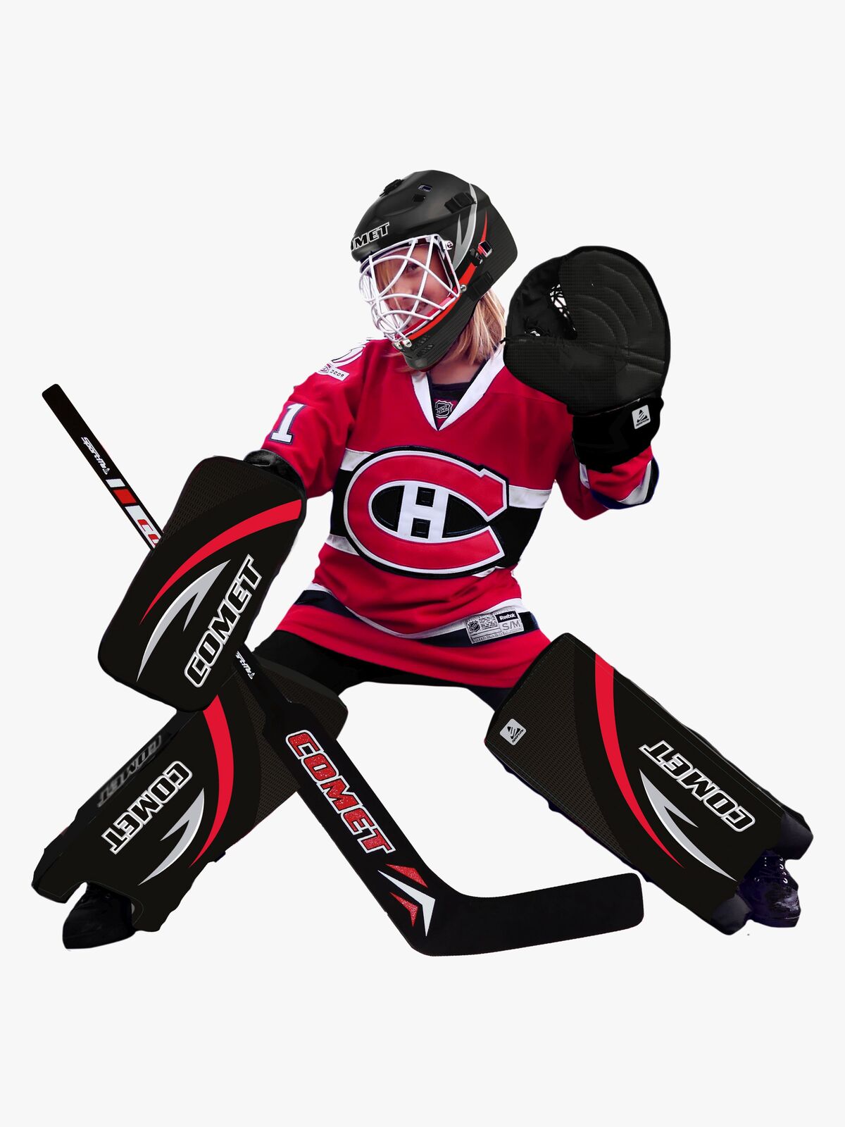 SportMe Comet Street Hockey Målmandssæt, Sort