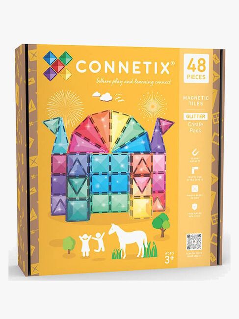 Connetix Magnetiske Byggeklodser Glitter Slot 48 Dele