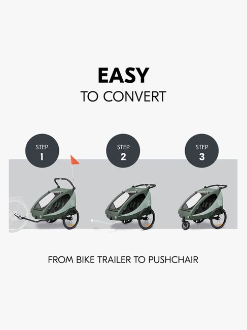 Hauck Dryk Duo Plus Cykelanhænger, Dark Green