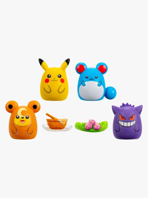 Squishmallows Squishalongs Pokémon Figursæt Pikachu, Gengar, Teddiursa & Marill 4-pak