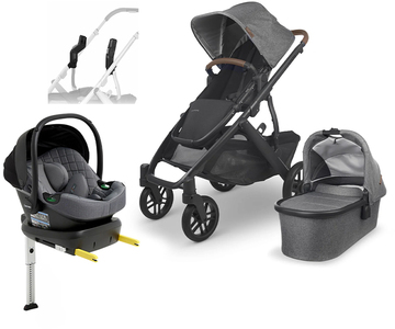 UPPAbaby VISTA V2 Duovogn inkl. Beemoo Route i-Size Autostol Baby & ISOFIX Base, Greyson Black/Mineral Grey