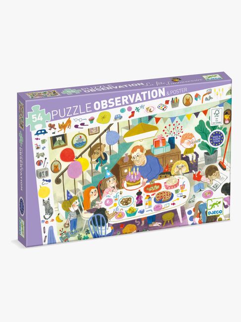 Djeco Observationspuslespil Fødselsdagsfest 54 Brikker