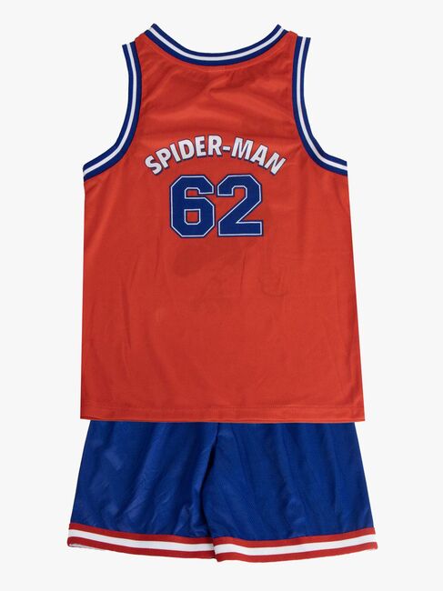 Marvel Spider-Man Tanktop & Shorts Sportsgrene Sæt, Blå/Rød