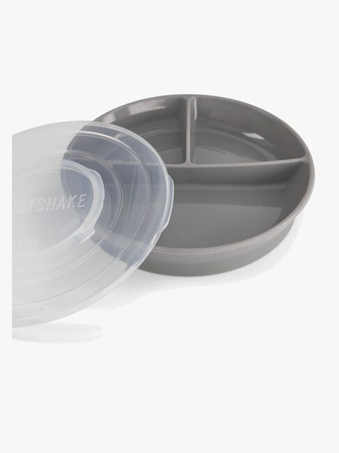 Twistshake Opdelt Tallerken m. Låg, Grå