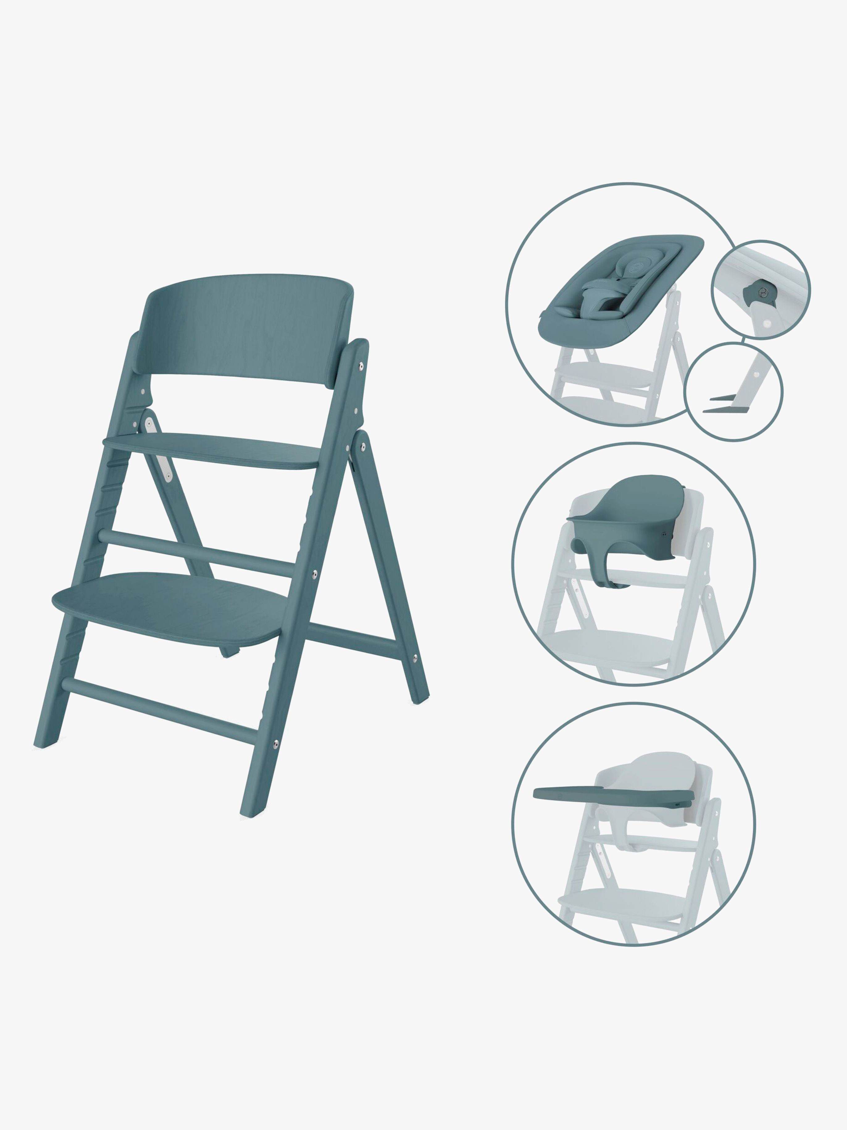 Cybex Click & Fold Højstol 4-in-1, Stone Blue