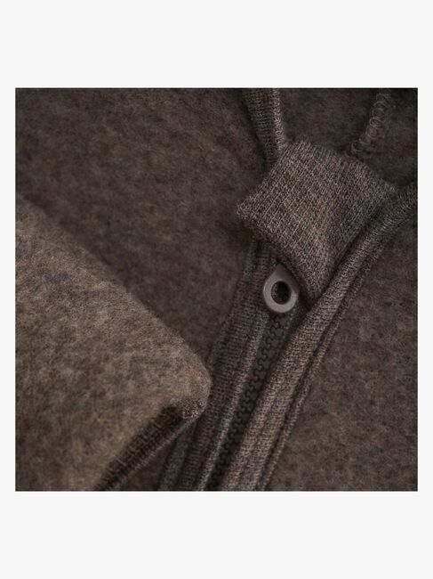 Huttelihut Flyverdragt Merinould med Ører, Brown Melange