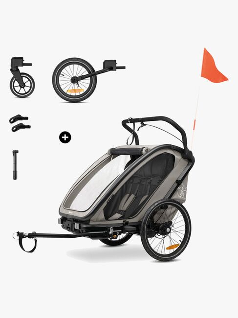 Hauck Bike N Walk Cykelanhænger, Light Grey