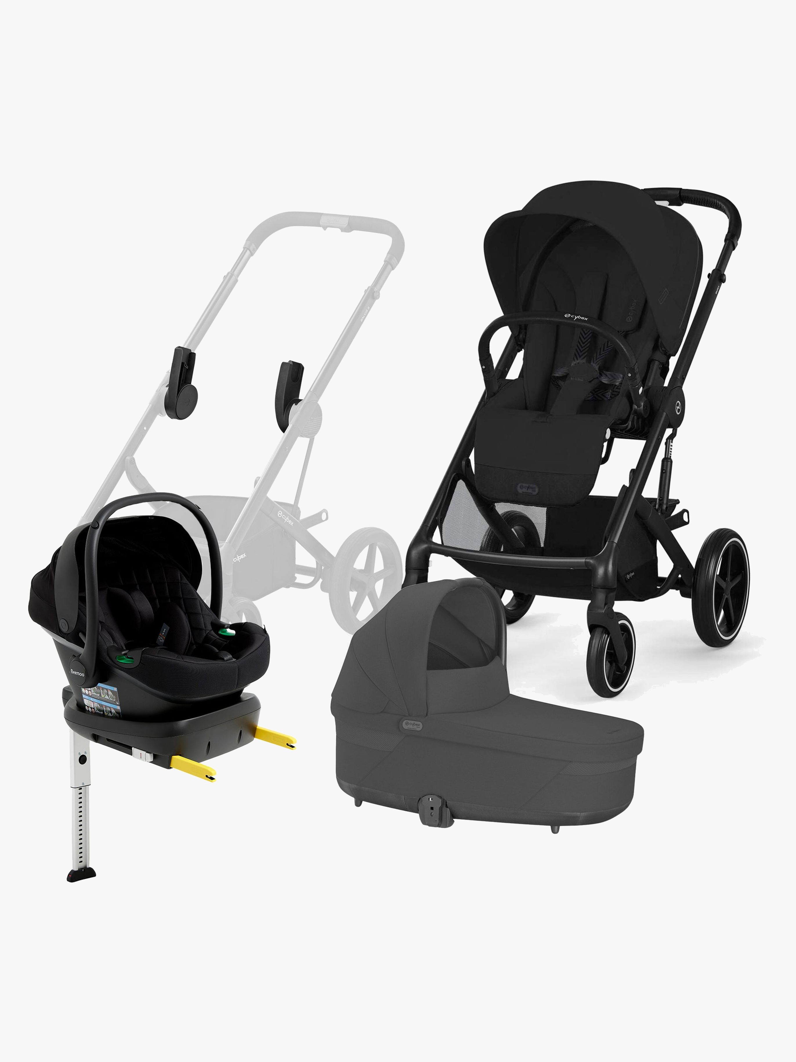 Cybex BALIOS S Lux Duovogn inkl. Beemoo Route & Base, Moon Black
