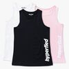 Hyperfied Split Tank Top 3-pak, Black/White/Fairy Tale