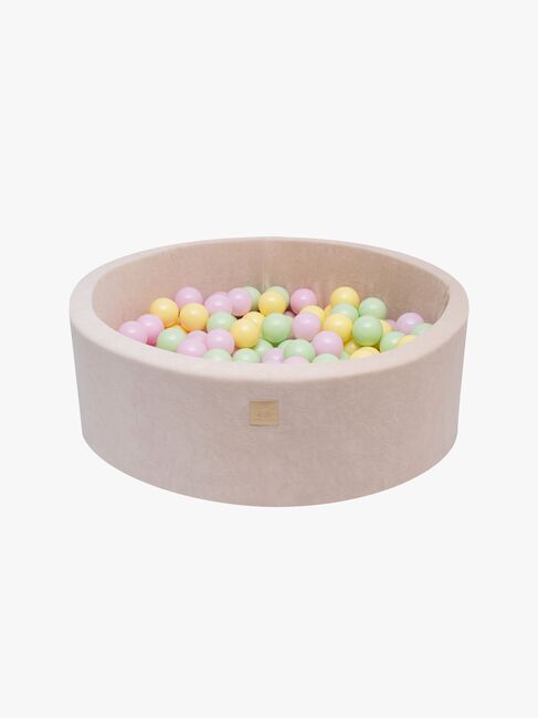 Meowbaby  Rundt Boldbassin Fløjl 30x90, Ecru