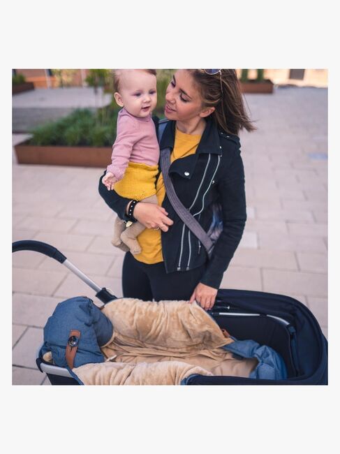 Sleepbag Mini Vinterkørepose, Grey Mélange/Brown