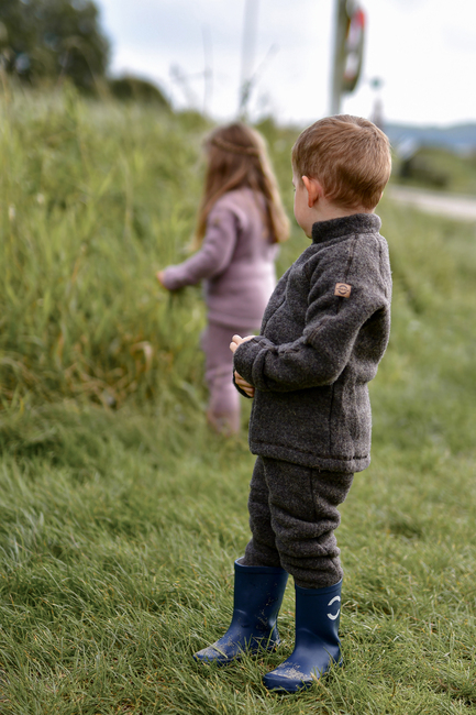 Mikk-Line Fleecebukser Baby Merinould, Dark Brown Melange