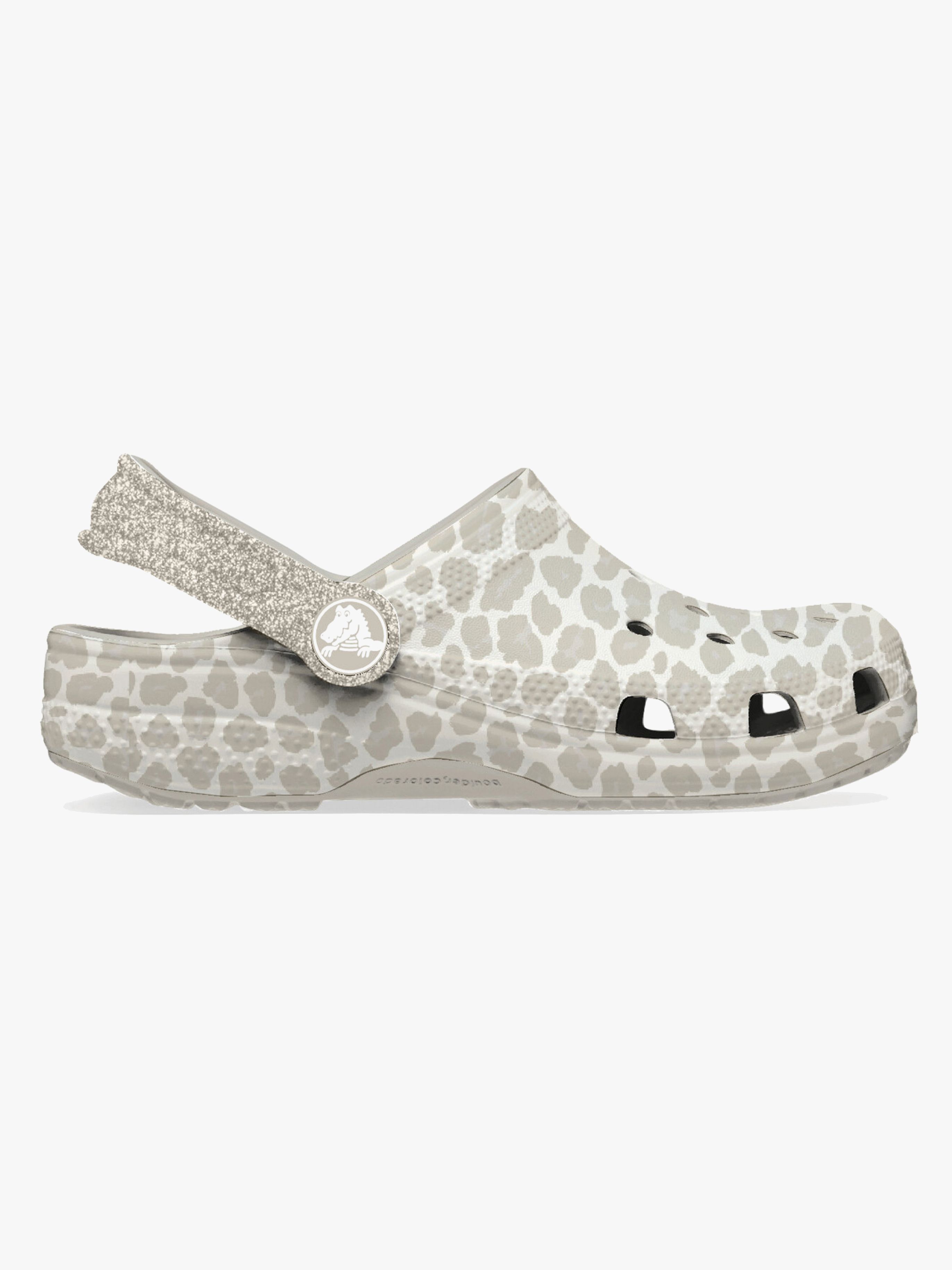 Crocs Classic Animal Glitter Crocs, Almond Tint, 33-34