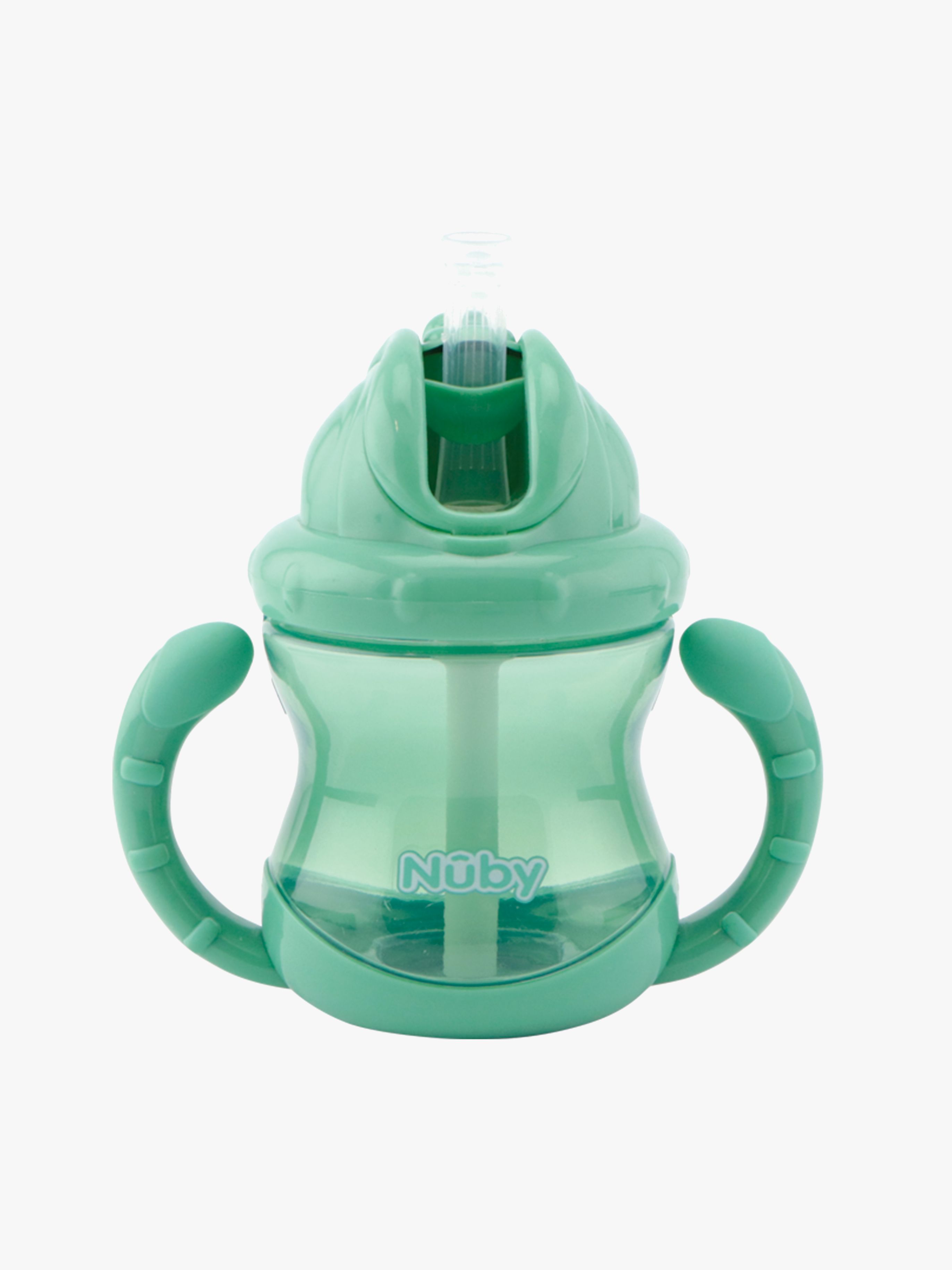 Nuby Twin Handle Flip It Kop 240 ml +12 m, Grøn