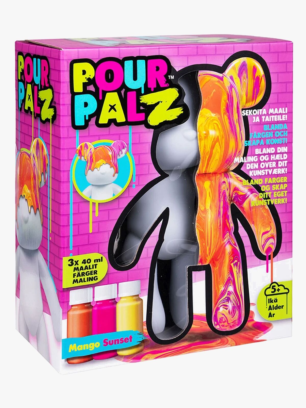 TOYMONSTER POUR PALZ DIY-sæt Mal Din Egen Bjørn, Mango Sunset