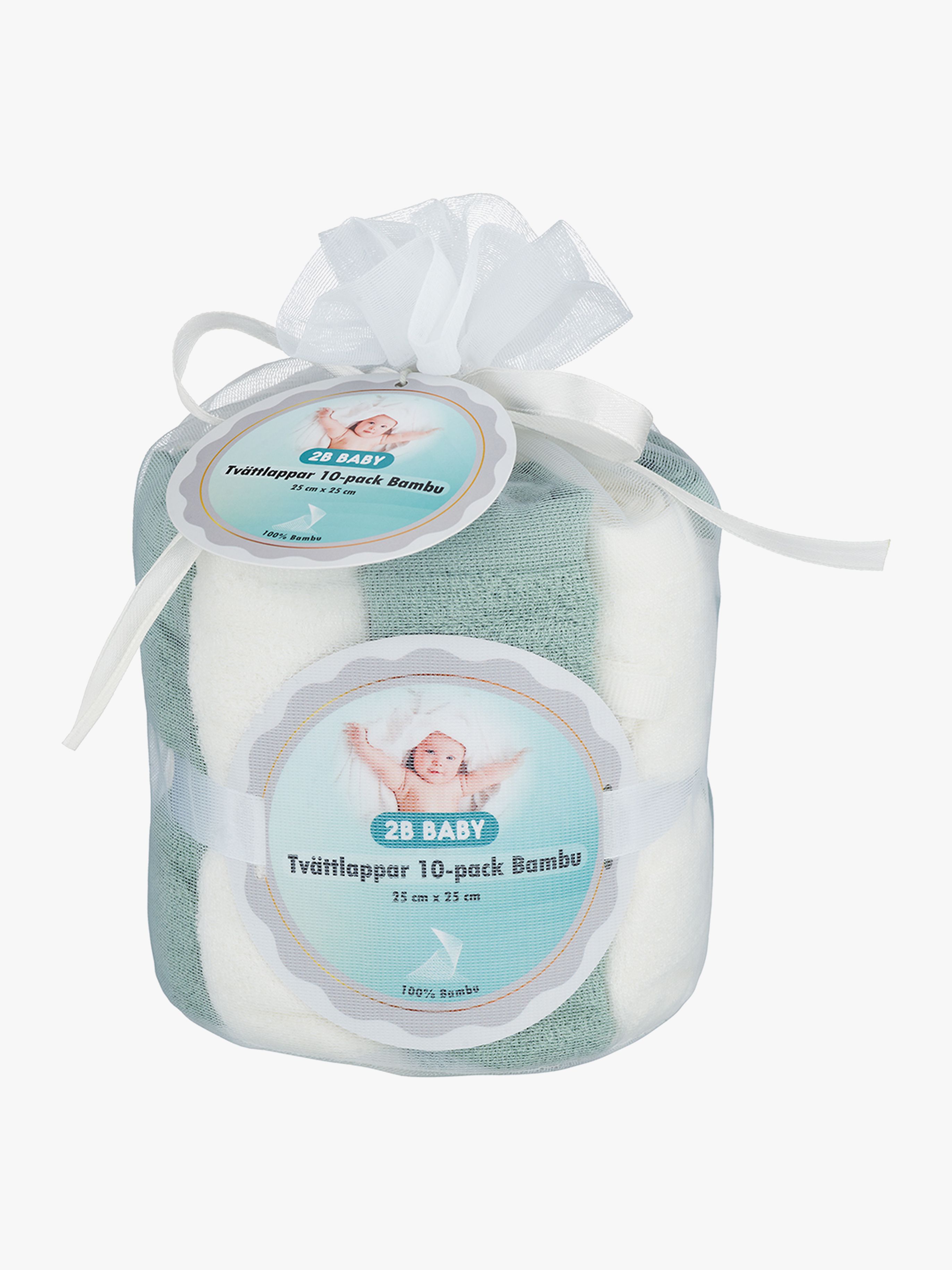 2B Baby Vaskeklude Bambus 10-pak, Grøn