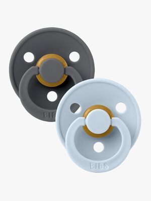 BIBS Sut Colour 2-pak Latex Str. 2, Iron/Baby Blue