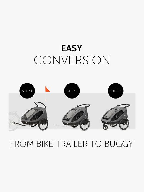 Hauck Dryk Duo Cykelanhænger, Grey