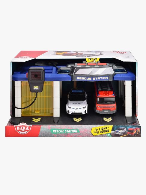 Dickie Toys Dansk Redningsstation med 2 Transportmidler