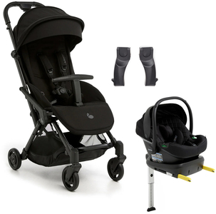 Beemoo Easy Fly Lux 4 Klapvogn inkl Route i-Size Autostol Baby & Base, Jet Black/Black Stone