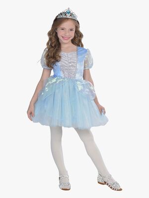Magic Flip Kostume Prinsesse 110-116 cm, Blå