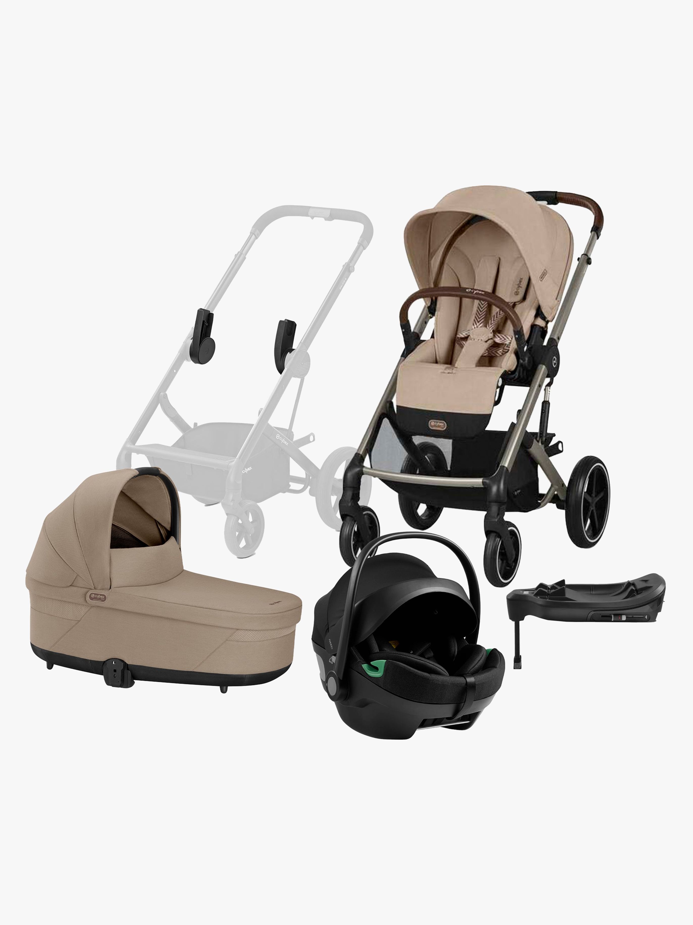 Cybex BALIOS S Lux Duovogn inkl. Axkid GOKID Babyautostol & Base, Almond Beige