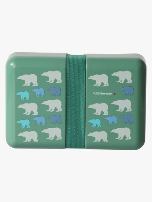 Pure Norway Go Madkasse m. Gummibånd Isbjørn, Grøn