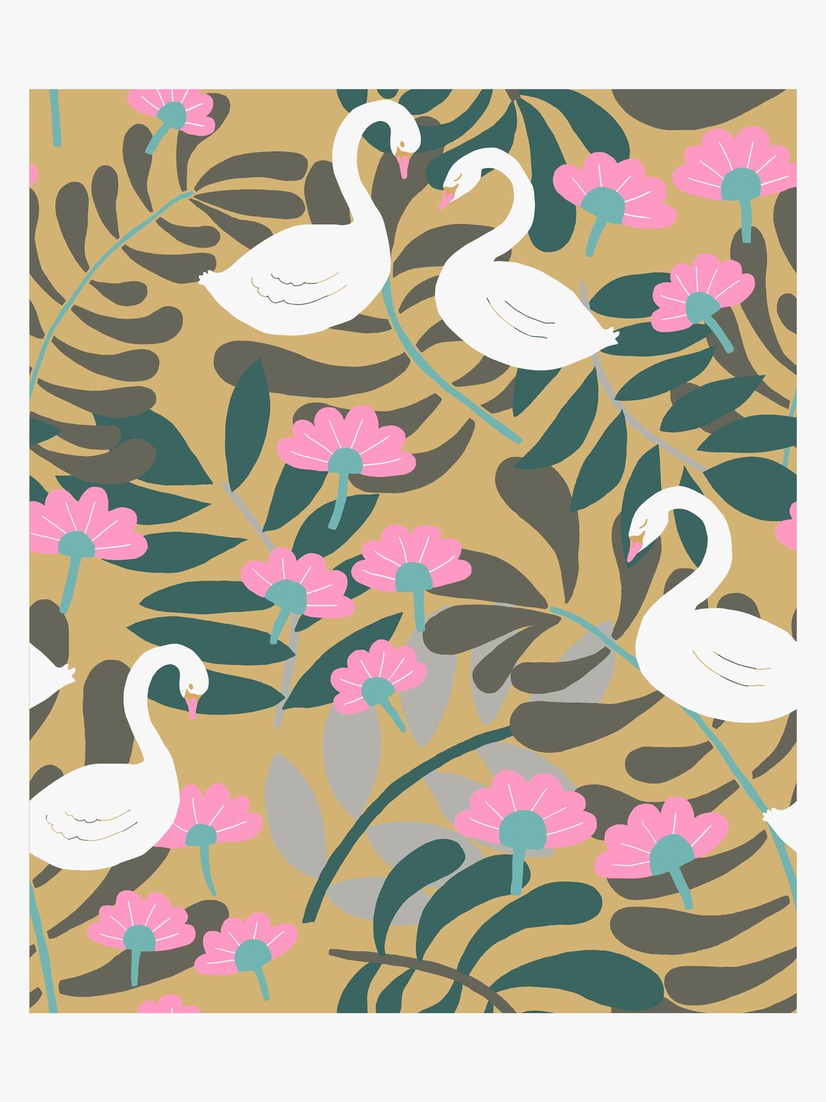 Petite Déco Tapet Swan, Guld